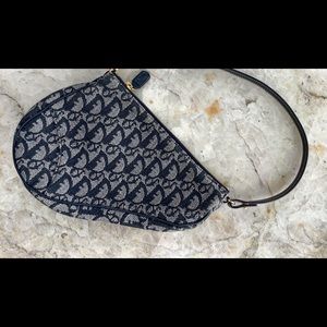 Vintage Christian Dior mini saddle shape purse.